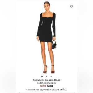 Stitches & Stripes Black Mini Dress